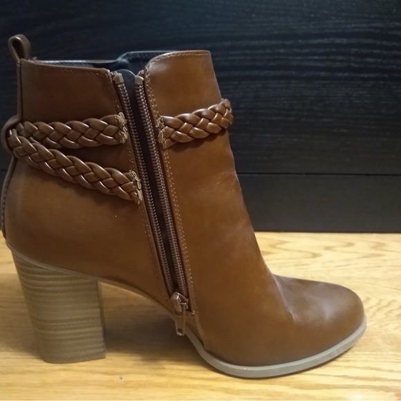 Payless Shoes - Payless Tan Braided Heeled Boots